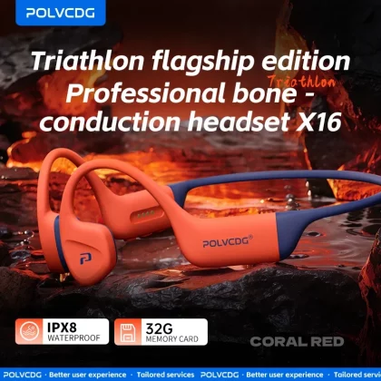 POLVCDG Bone Conduction Swimming Earphones – IPX8 Waterproof